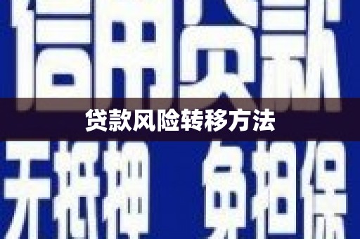 礁溪贷款风险转移方法